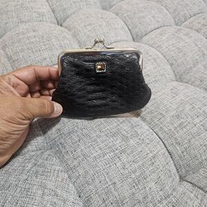 Tommy Hilfiger Black Textured Coin Purse Vintage
